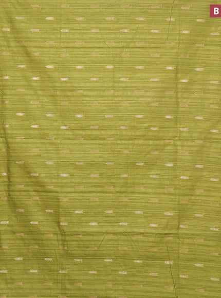 Banarasi semi matka silk saree light green with zari woven buttas and zari woven border