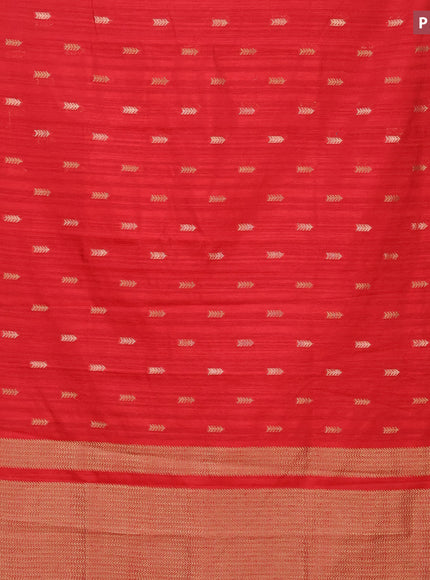 Banarasi semi matka silk saree red with zari woven buttas and zari woven border