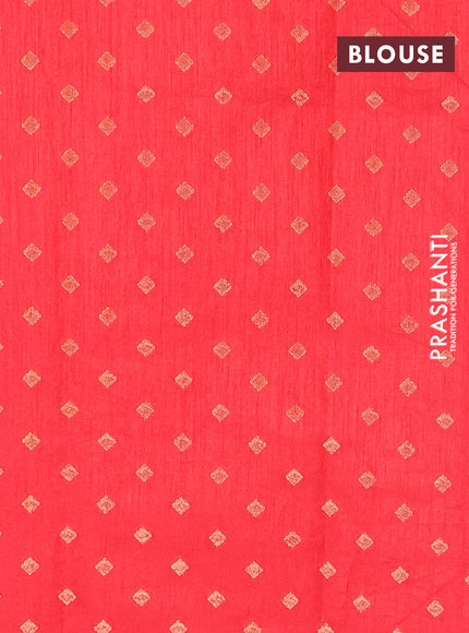 Banarasi semi matka silk saree red with zari woven buttas and zari woven border