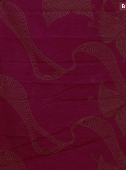 Banarasi semi matka silk saree dark magenta pink with allover thread weaves in borderless style