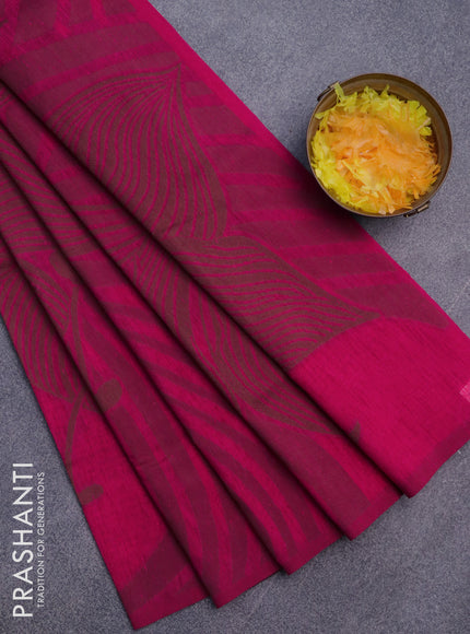 Banarasi semi matka silk saree pink and brown with allover thread weaves in borderless style