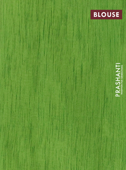 Banarasi semi matka silk saree light green and brown with allover thread weaves in borderless style