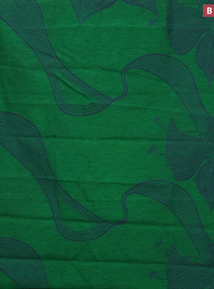 Banarasi semi matka silk saree green and blue with allover thread weaves in borderless style