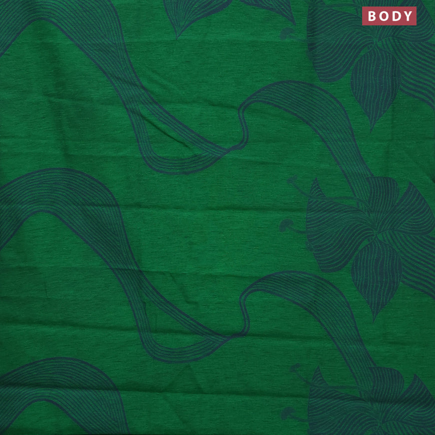 Banarasi semi matka silk saree green and blue with allover thread weaves in borderless style