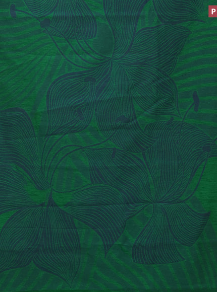 Banarasi semi matka silk saree green and blue with allover thread weaves in borderless style