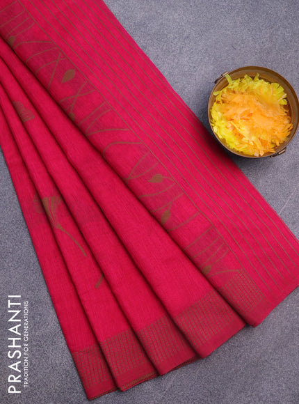 Banarasi semi matka silk saree pink with thread woven buttas and thread woven border