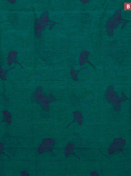 Banarasi semi matka silk saree teal green with thread woven buttas and thread woven border