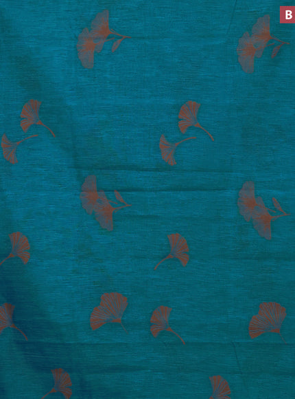 Banarasi semi matka silk saree teal blue with thread woven buttas and thread woven border