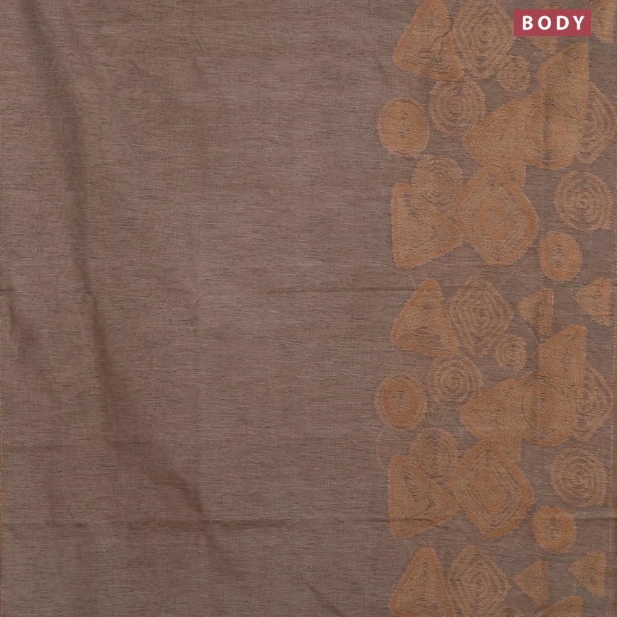 Banarasi semi matka silk saree grey with zari weaves in borderless style