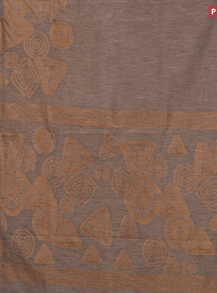 Banarasi semi matka silk saree grey with zari weaves in borderless style