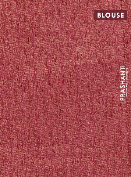 Banarasi semi matka silk saree wine shade with zari weaves in borderless style