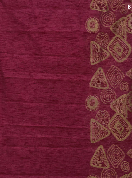 Banarasi semi matka silk saree dark pink with zari weaves in borderless style