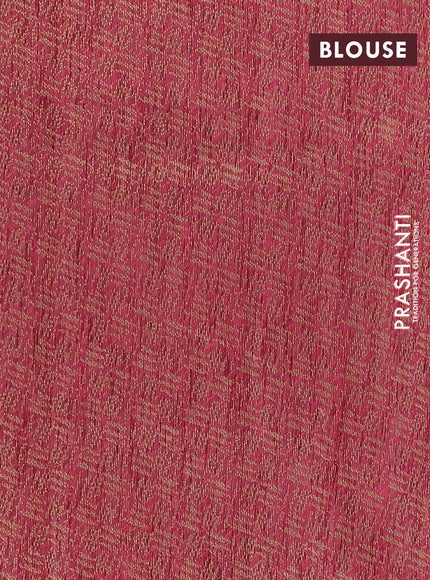 Banarasi semi matka silk saree dark pink with zari weaves in borderless style