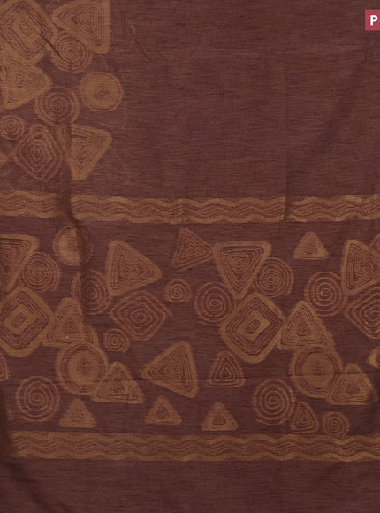 Banarasi semi matka silk saree brown with zari weaves in borderless style