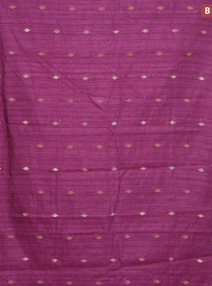 Banarasi semi matka silk saree purple shade with zari woven buttas and temple design zari woven border