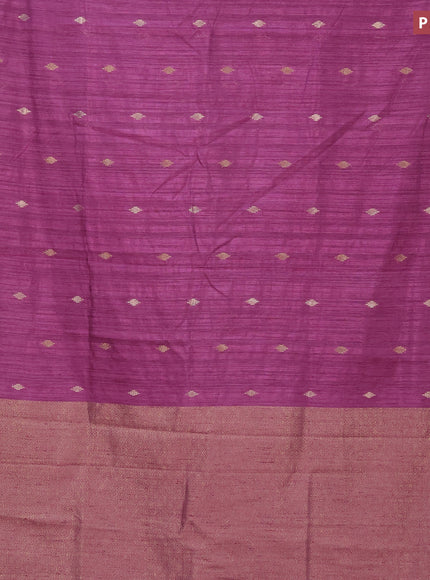 Banarasi semi matka silk saree purple shade with zari woven buttas and temple design zari woven border