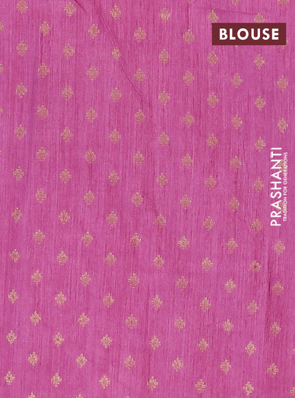 Banarasi semi matka silk saree purple shade with zari woven buttas and temple design zari woven border