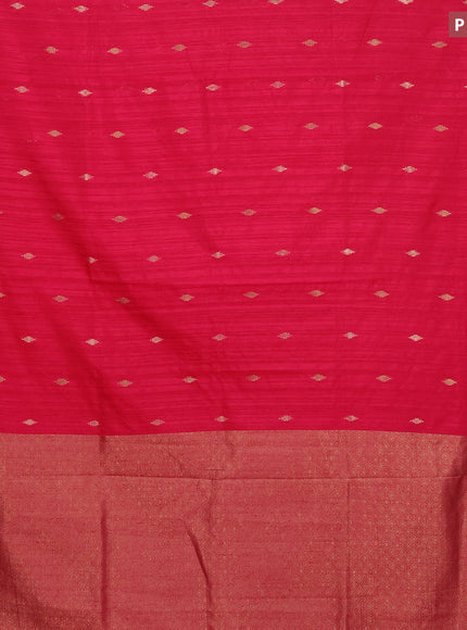 Banarasi semi matka silk saree pink with zari woven buttas and temple design zari woven border