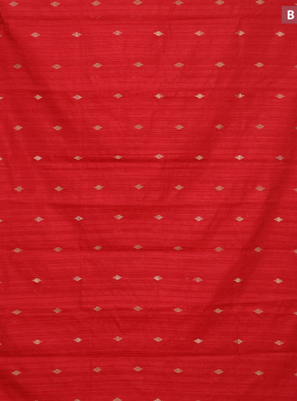 Banarasi semi matka silk saree red with zari woven buttas and temple design zari woven border