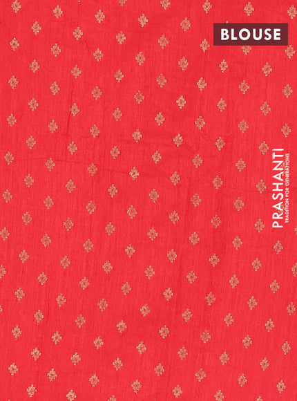 Banarasi semi matka silk saree red with zari woven buttas and temple design zari woven border