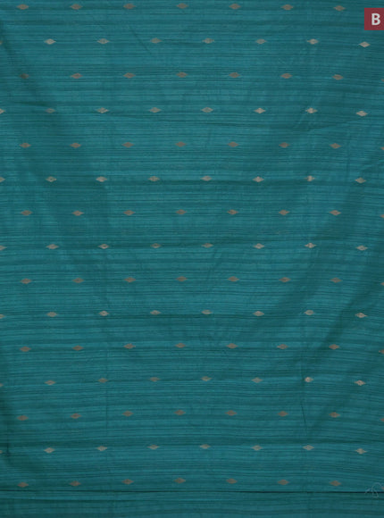 Banarasi semi matka silk saree light blue with zari woven buttas and temple design zari woven border