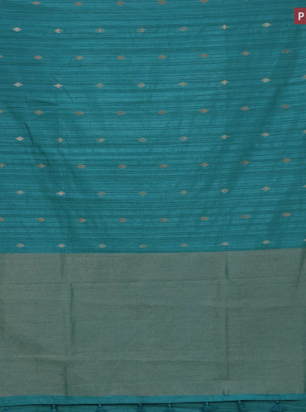 Banarasi semi matka silk saree light blue with zari woven buttas and temple design zari woven border