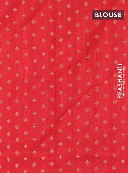 Banarasi semi matka silk saree red with zari woven buttas and zari woven border