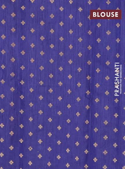 Banarasi semi matka silk saree navy blue with zari woven buttas and zari woven border