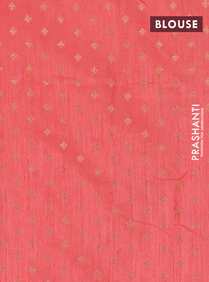 Banarasi semi matka silk saree peach shade with zari woven buttas and zari woven border