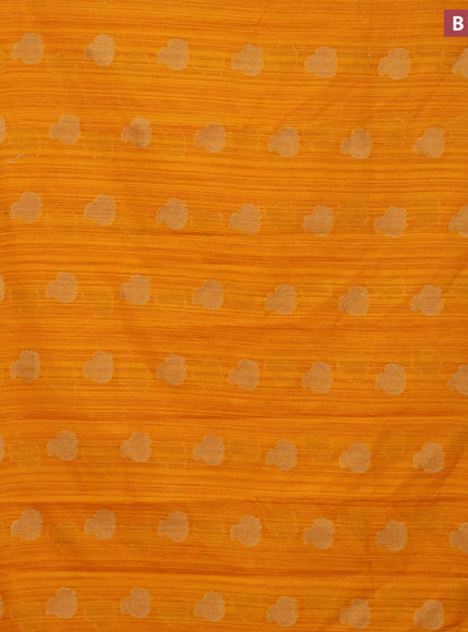 Banarasi semi matka silk saree mango yellow with zari woven buttas and zari woven border