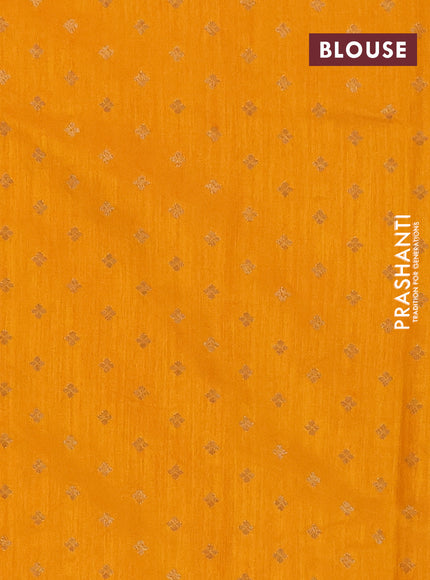 Banarasi semi matka silk saree mango yellow with zari woven buttas and zari woven border