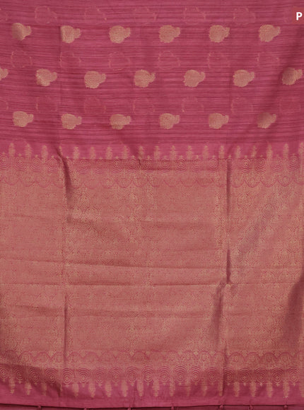 Banarasi semi matka silk saree onion pink with zari woven buttas and zari woven border