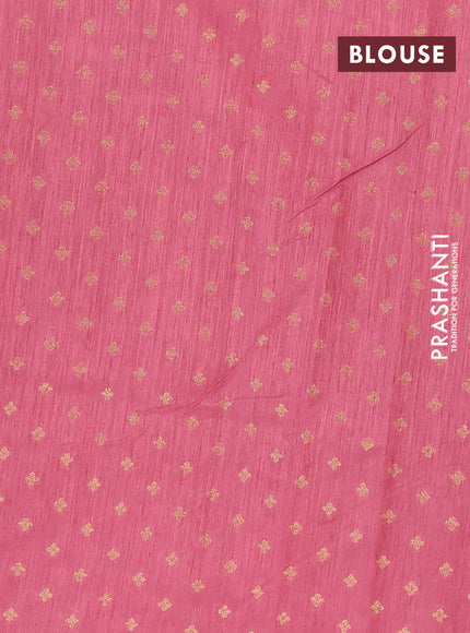 Banarasi semi matka silk saree onion pink with zari woven buttas and zari woven border