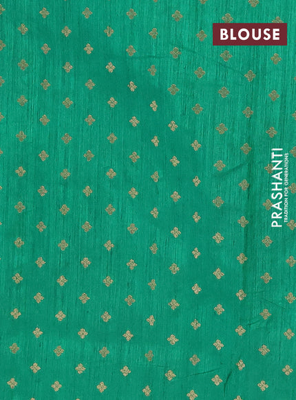 Banarasi semi matka silk saree green with zari woven buttas and zari woven border