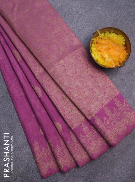 Banarasi semi matka silk saree mauve pink with zari woven buttas and zari woven border