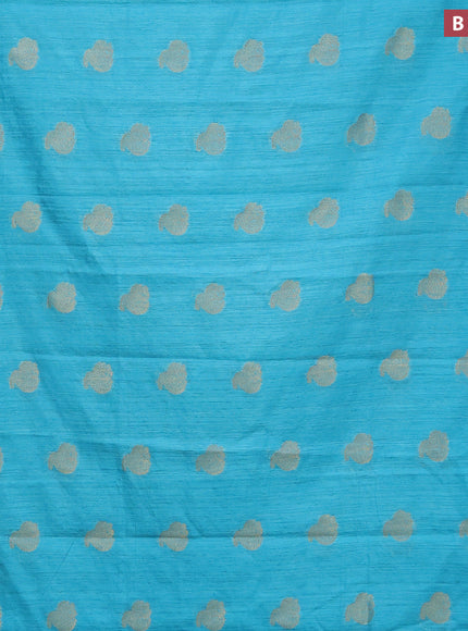 Banarasi semi matka silk saree light blue with zari woven buttas and zari woven border