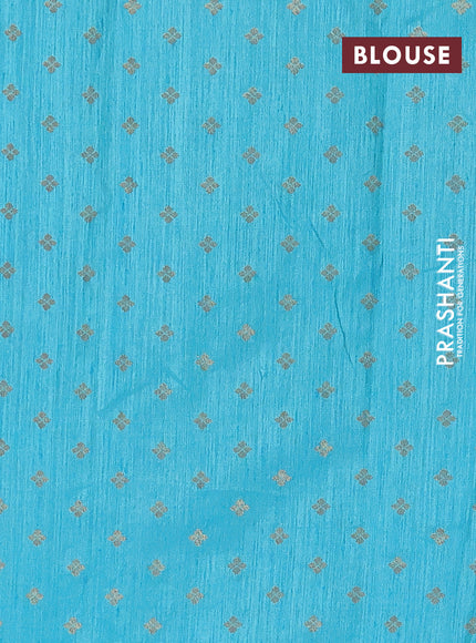 Banarasi semi matka silk saree light blue with zari woven buttas and zari woven border