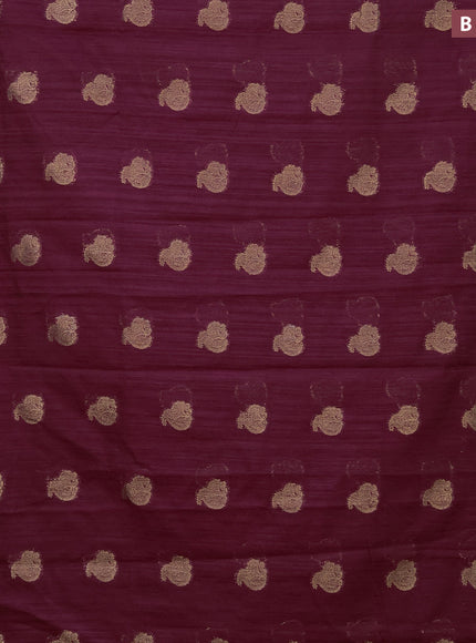 Banarasi semi matka silk saree wine shade with zari woven buttas and zari woven border