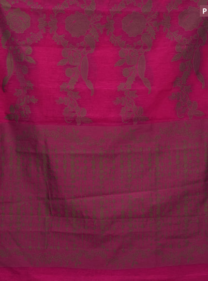 Banarasi semi matka silk saree pink with allover thread weaves in borderless style