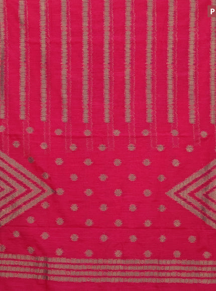 Banarasi semi matka silk saree pink with allover thread weaves in borderless style