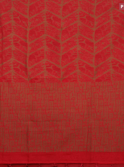 Banarasi semi matka silk saree maroon with allover thread weaves and woven border