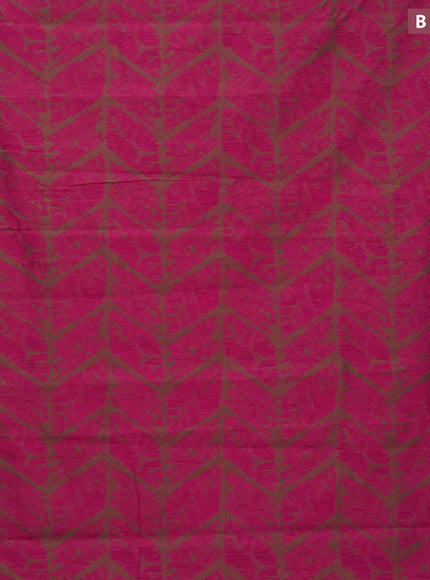 Banarasi semi matka silk saree pink and brown with allover thread weaves and woven border