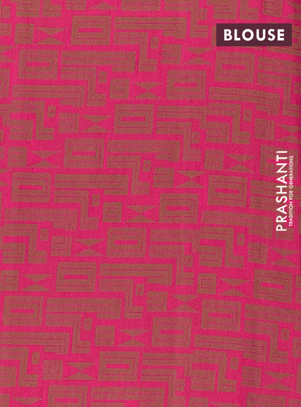 Banarasi semi matka silk saree pink and brown with allover thread weaves and woven border