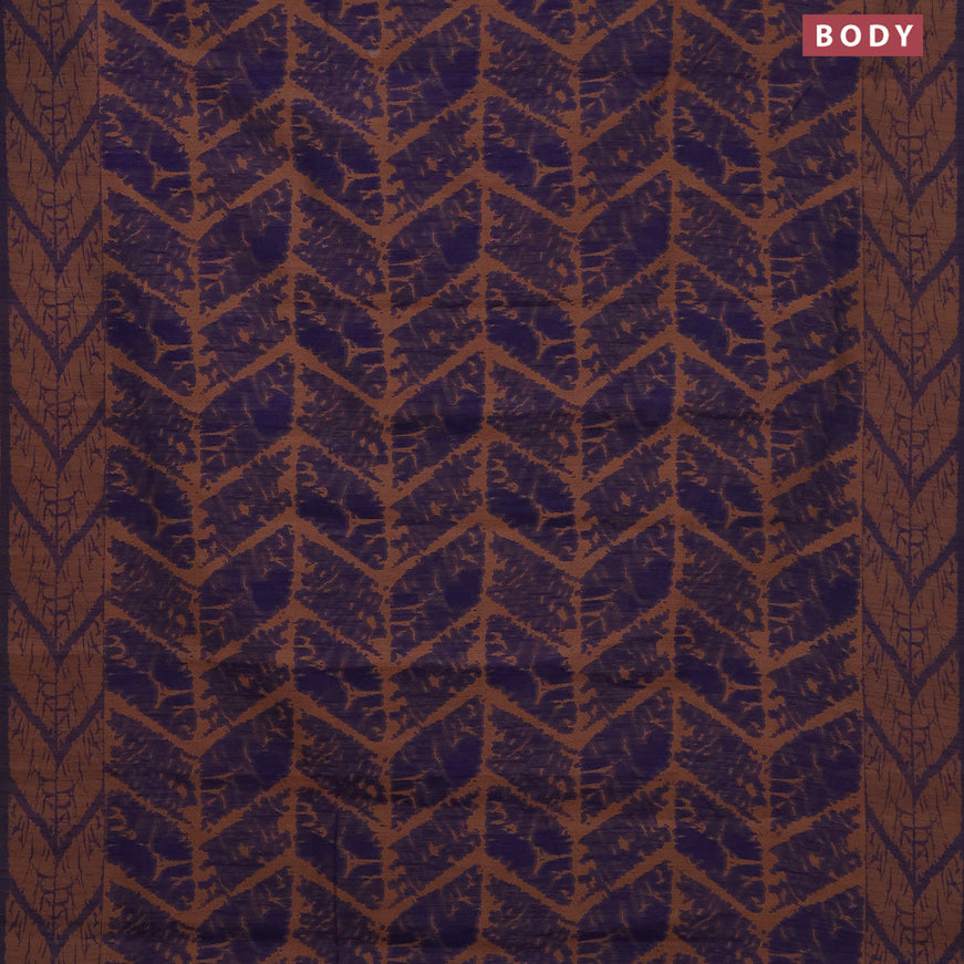 Banarasi semi matka silk saree violet and brown with allover thread weaves and woven border