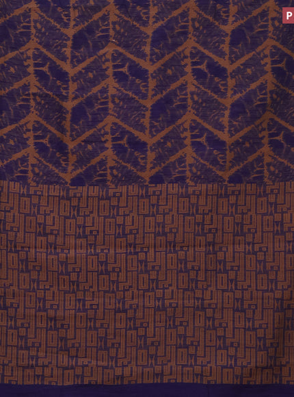 Banarasi semi matka silk saree violet and brown with allover thread weaves and woven border