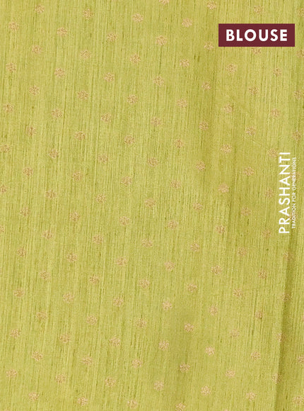 Banarasi semi matka silk saree mehendi green with zari woven buttas and zari woven border