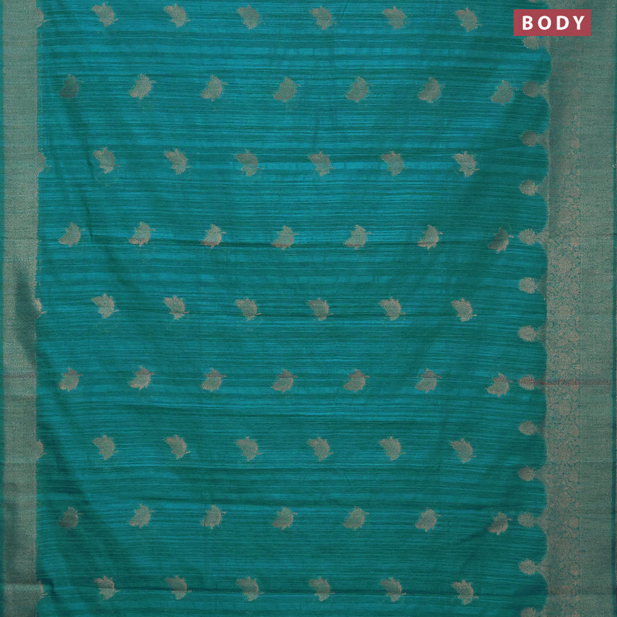 Banarasi semi matka silk saree pastel blue with zari woven buttas and zari woven border