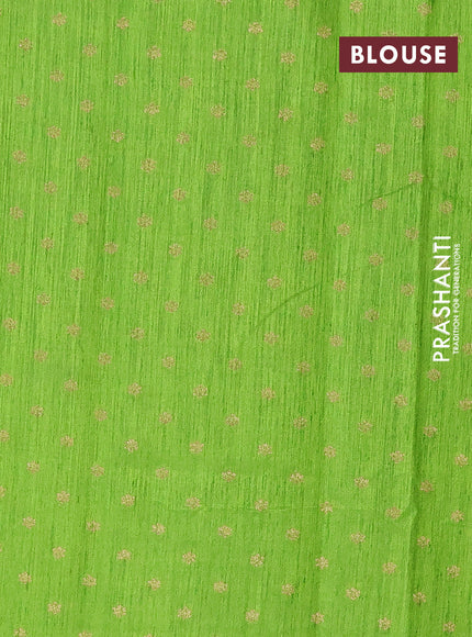 Banarasi semi matka silk saree light green with zari woven buttas and zari woven border