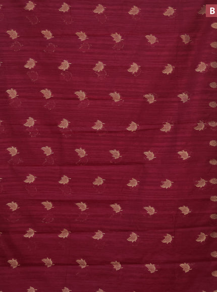 Banarasi semi matka silk saree wine shade with zari woven buttas and zari woven border