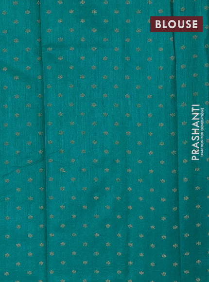 Banarasi semi matka silk saree teal blue with zari woven buttas and zari woven border